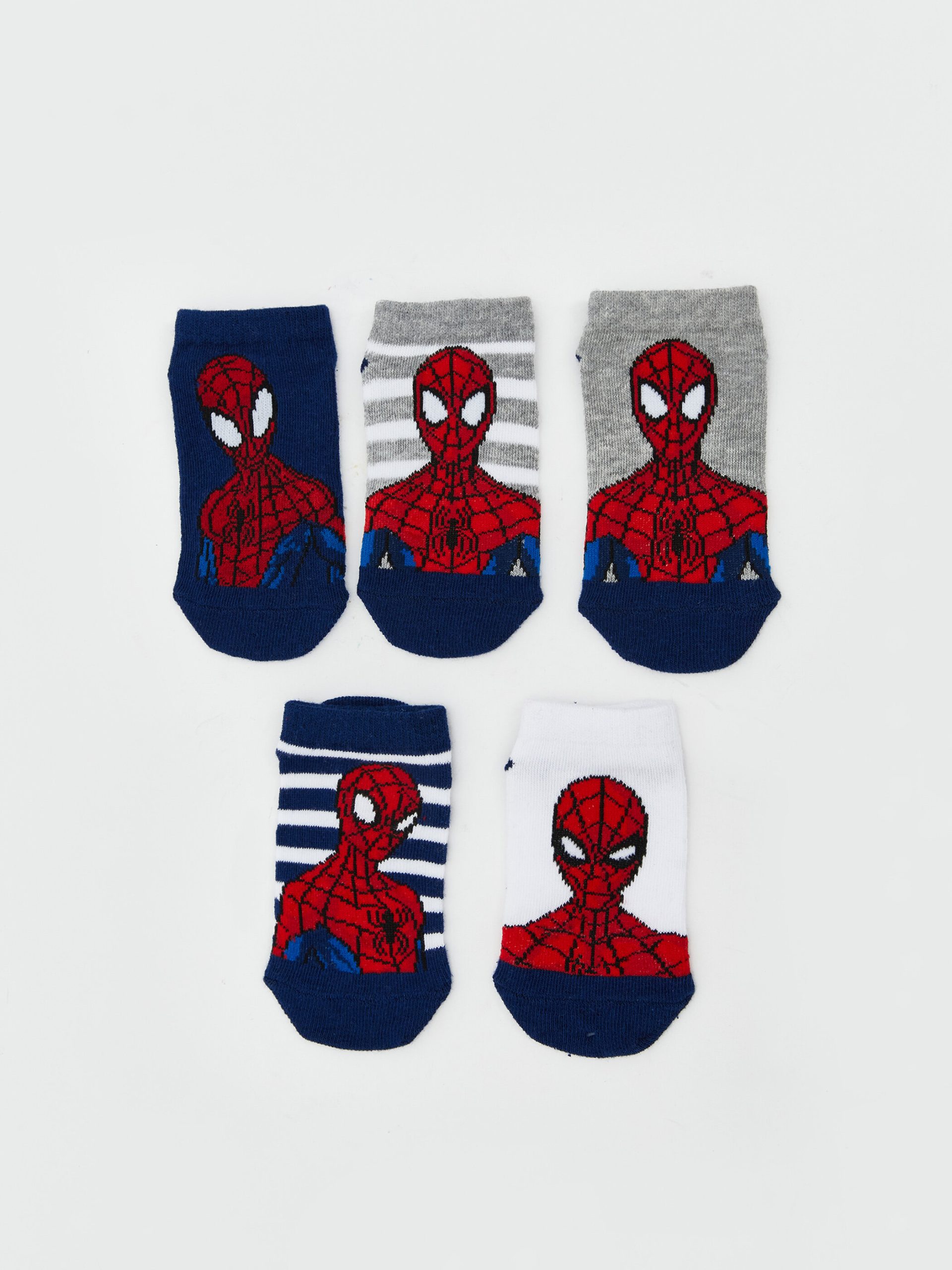 Spider-Man Patterned Boys' Trainer Socks 5 Pack
