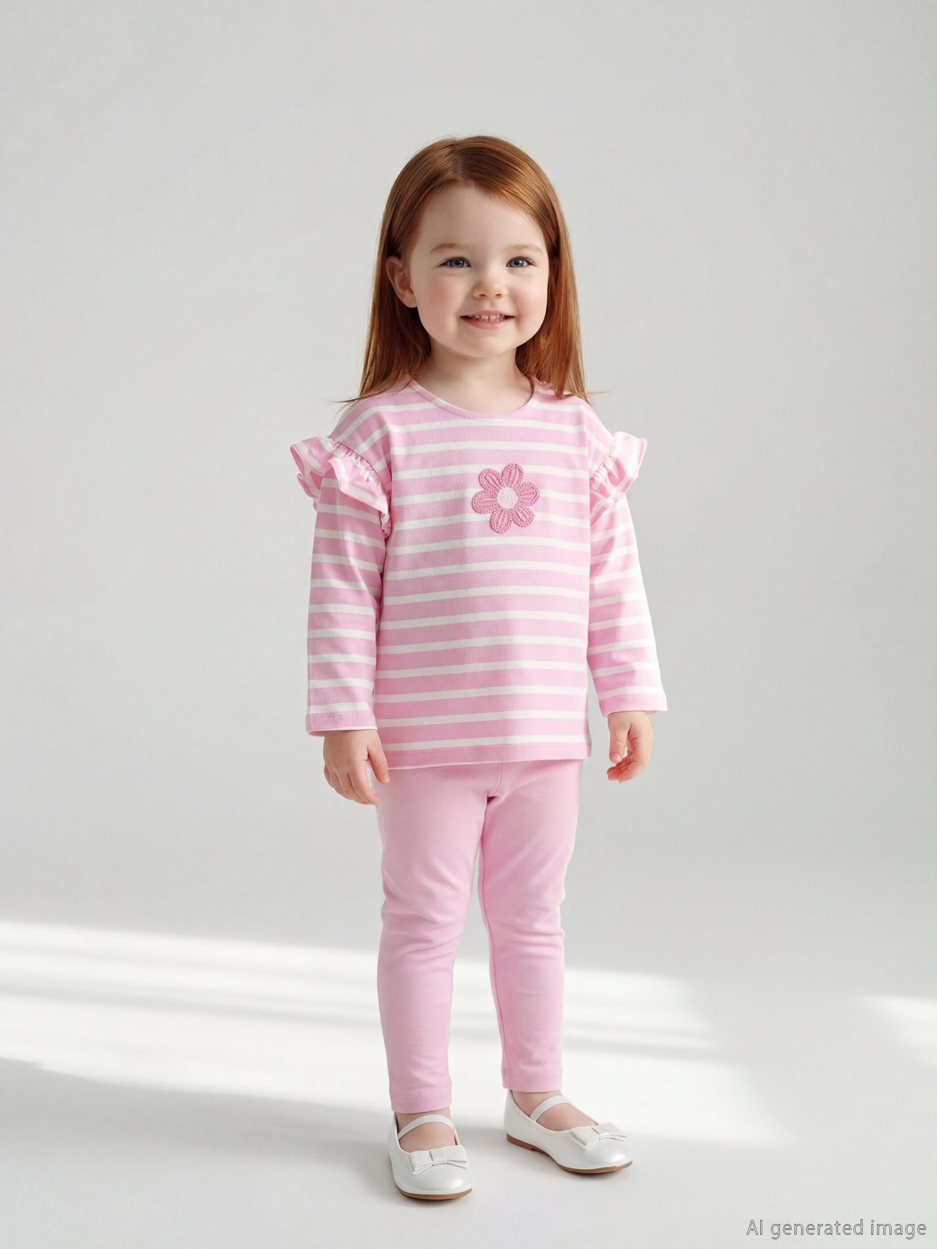 L_20261-S63099Z1-LRA_5.jpg Flower Embroidered Baby Girls' Blouse and Leggings - Image 1