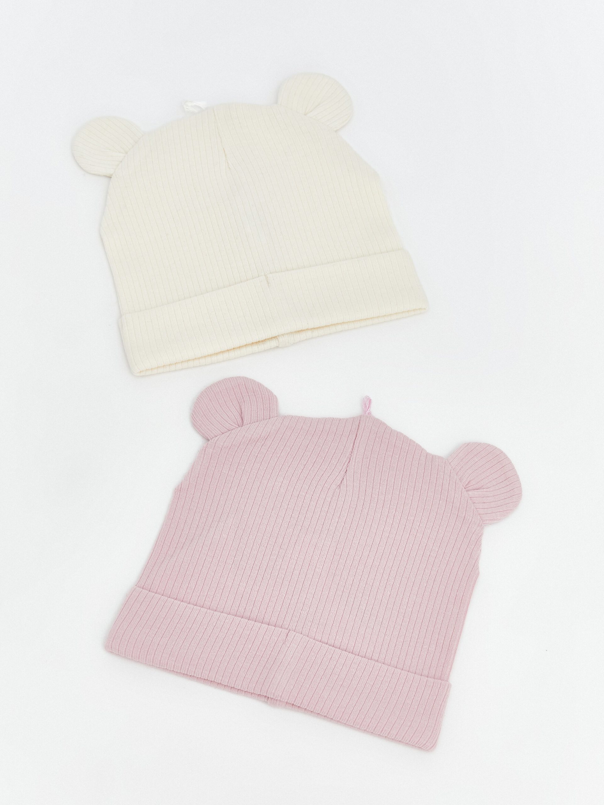 Baby Girl Beanie Set of Two with Ear Detail