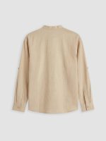 Grandad Collar Linen-Look Boys' Shirt - Image 2