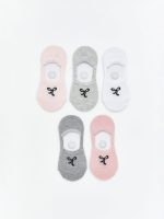 Patterned Girls' Ballet Flat Socks 5 Pack