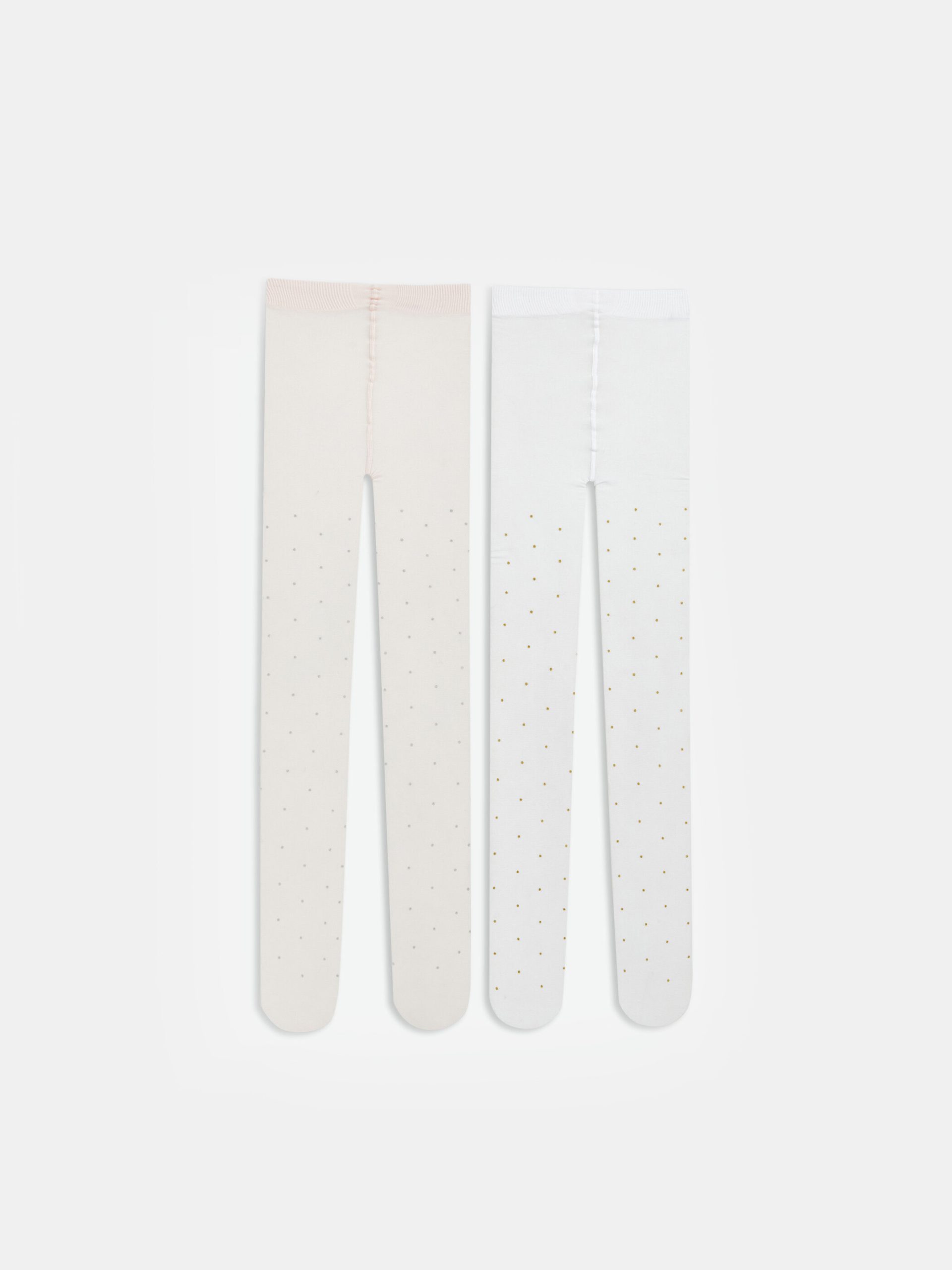 L_20261-S66721Z1-Q6K_A.jpg Polka Dot Baby Girls' Thin Tights 2 Pack - Image 1