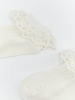 Baby girl's two-pack of socks with lace detailing. - Image 2