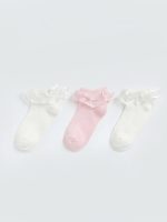Baby Girl Tulle Detail Ankle Socks - Set of 3