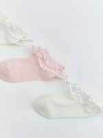 Baby Girl Tulle Detail Ankle Socks - Set of 3 - Image 2