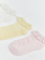 Baby girl's three-pack of socks with lace detailing. - Image 2