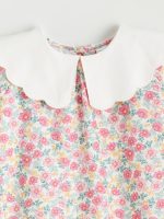 Floral Peter Pan Collar Dress for Girls - Image 3
