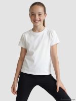 Girls' Crew Neck Ribbed T-Shirt