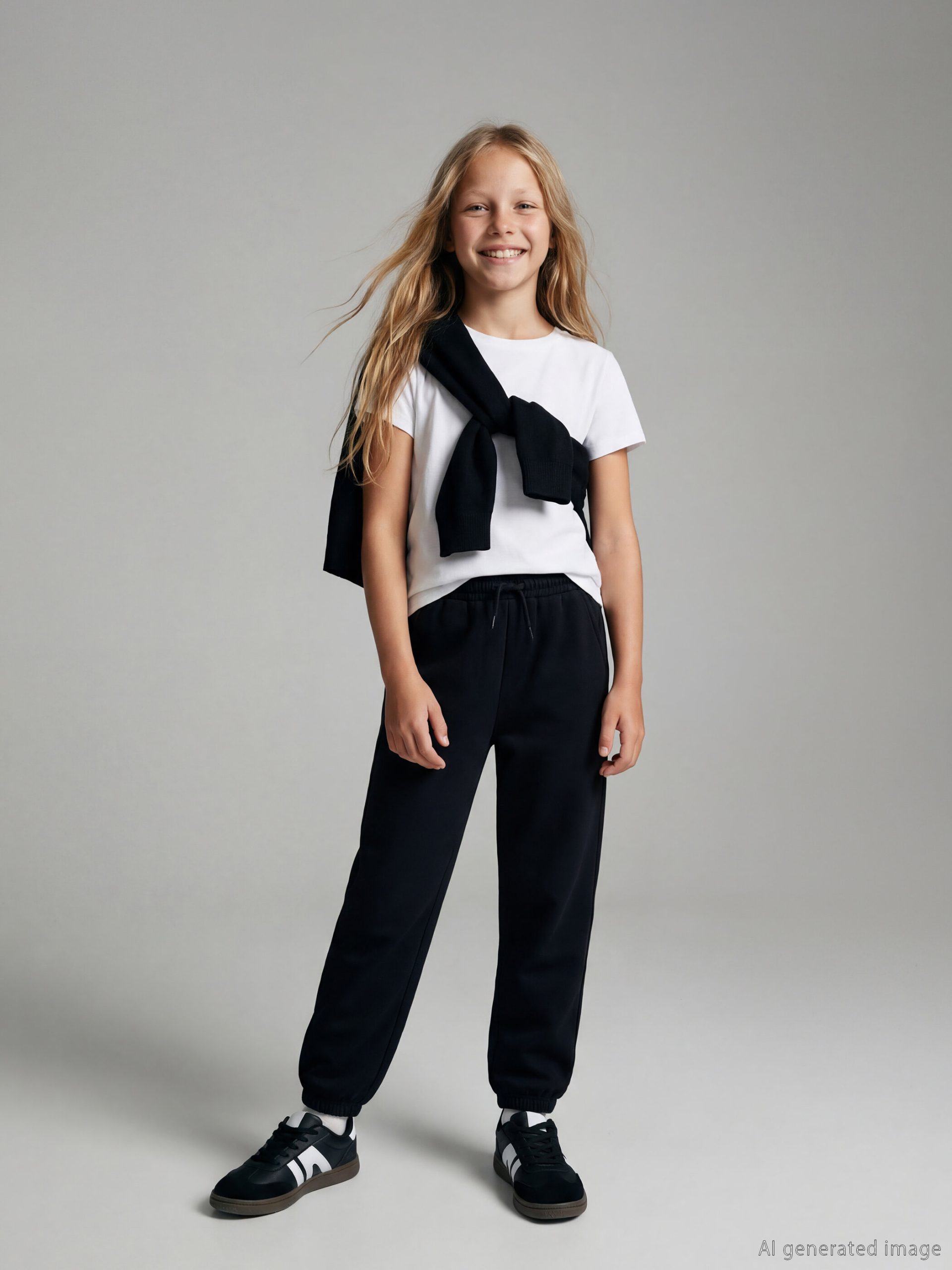 Elastic Waist Girl Jogger Sweatpants