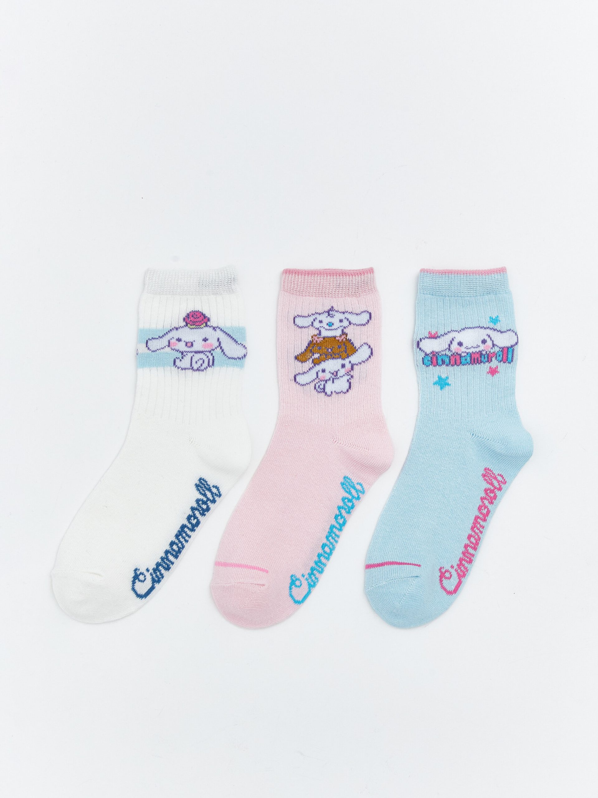 Cinnamoroll Patterned Girls' Ankle Socks 3-Pack