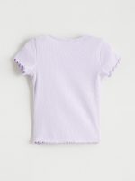 Kuromi Printed Girls' Ribbed T-Shirt - Image 3