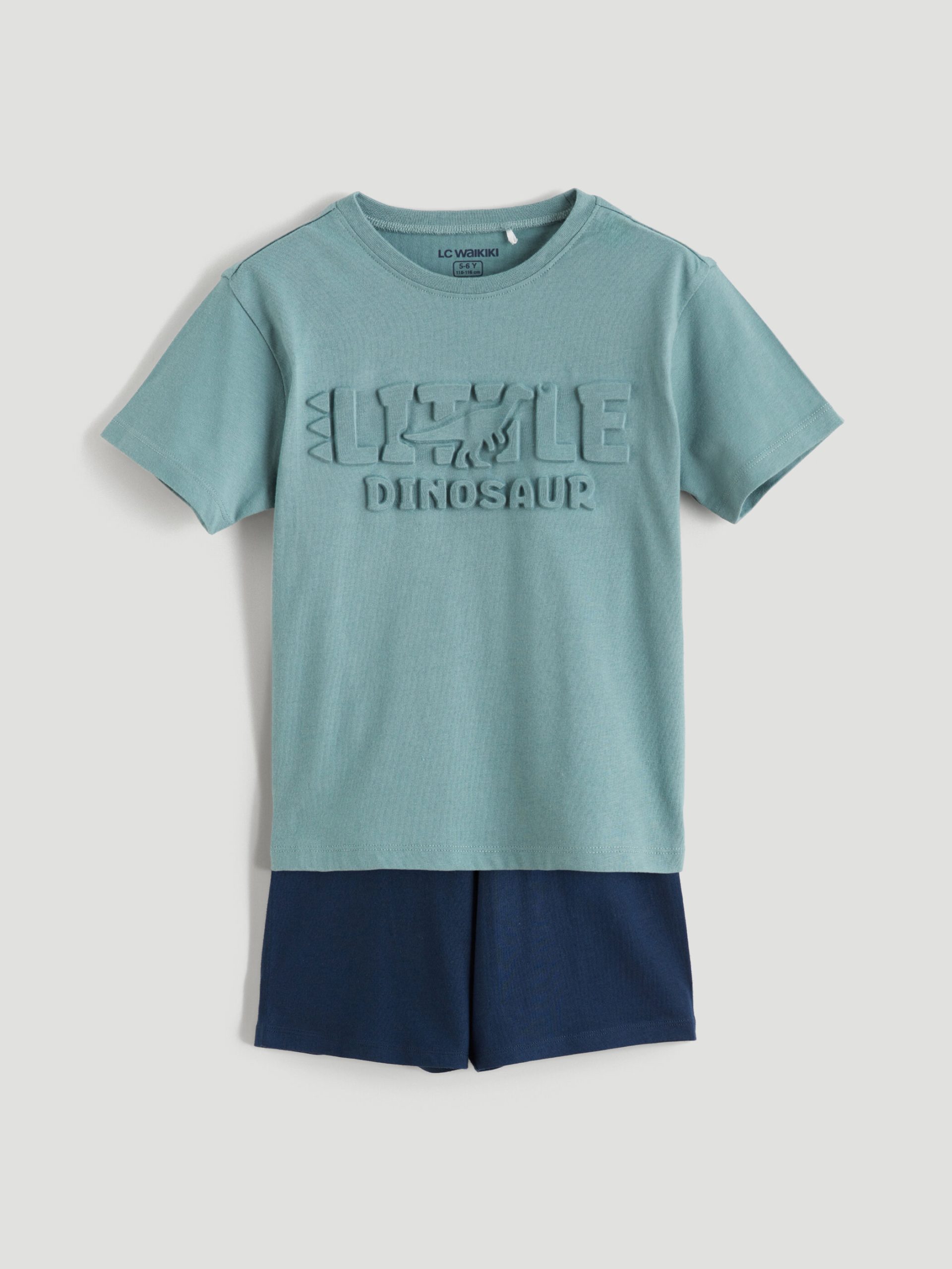 Embossed Printed Boys' Shortie Pyjama Set