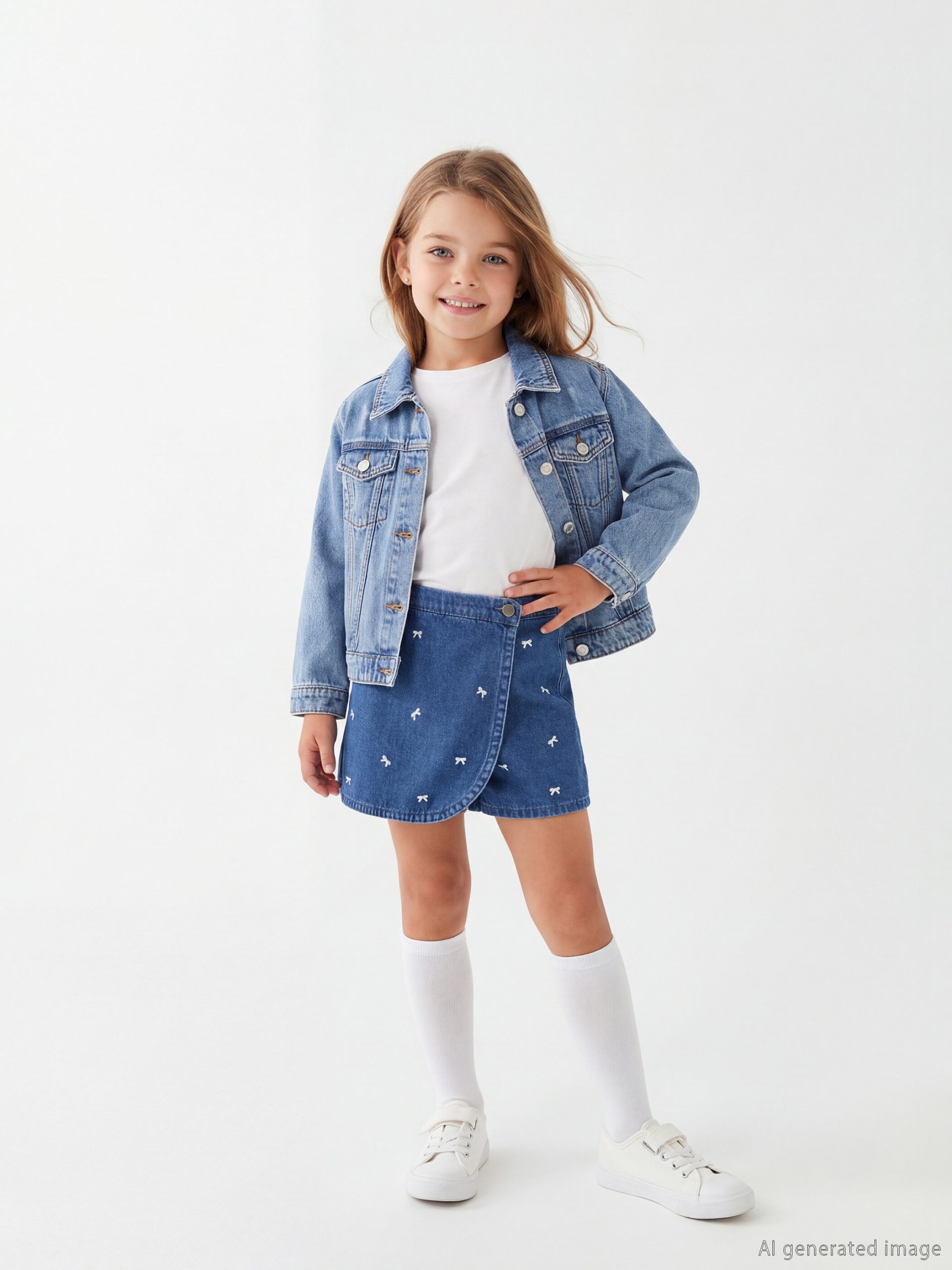Embroidered Baby Girl Jean Shorts