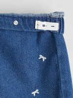 Embroidered Baby Girl Jean Shorts - Image 3