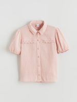 Girls' muslin shirt with eyelet detailing. - Image 2