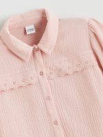 Girls' muslin shirt with eyelet detailing. - Image 3