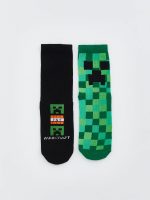 Minecraft Patterned Boys' Ankle Socks 5 Pack - Image 2