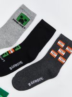 Minecraft Patterned Boys' Ankle Socks 5 Pack - Image 3