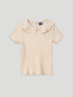 Embroidered Peter Pan Collar Girl's T-Shirt