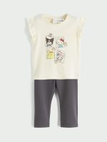 Kuromi Print Baby Girl Blouse and Leggings