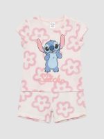 Stitch Print Baby Girl T-Shirt and Shorts - Image 2