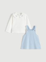 Baby Girl's Jumper Dress and Long-Sleeve Blouse Set