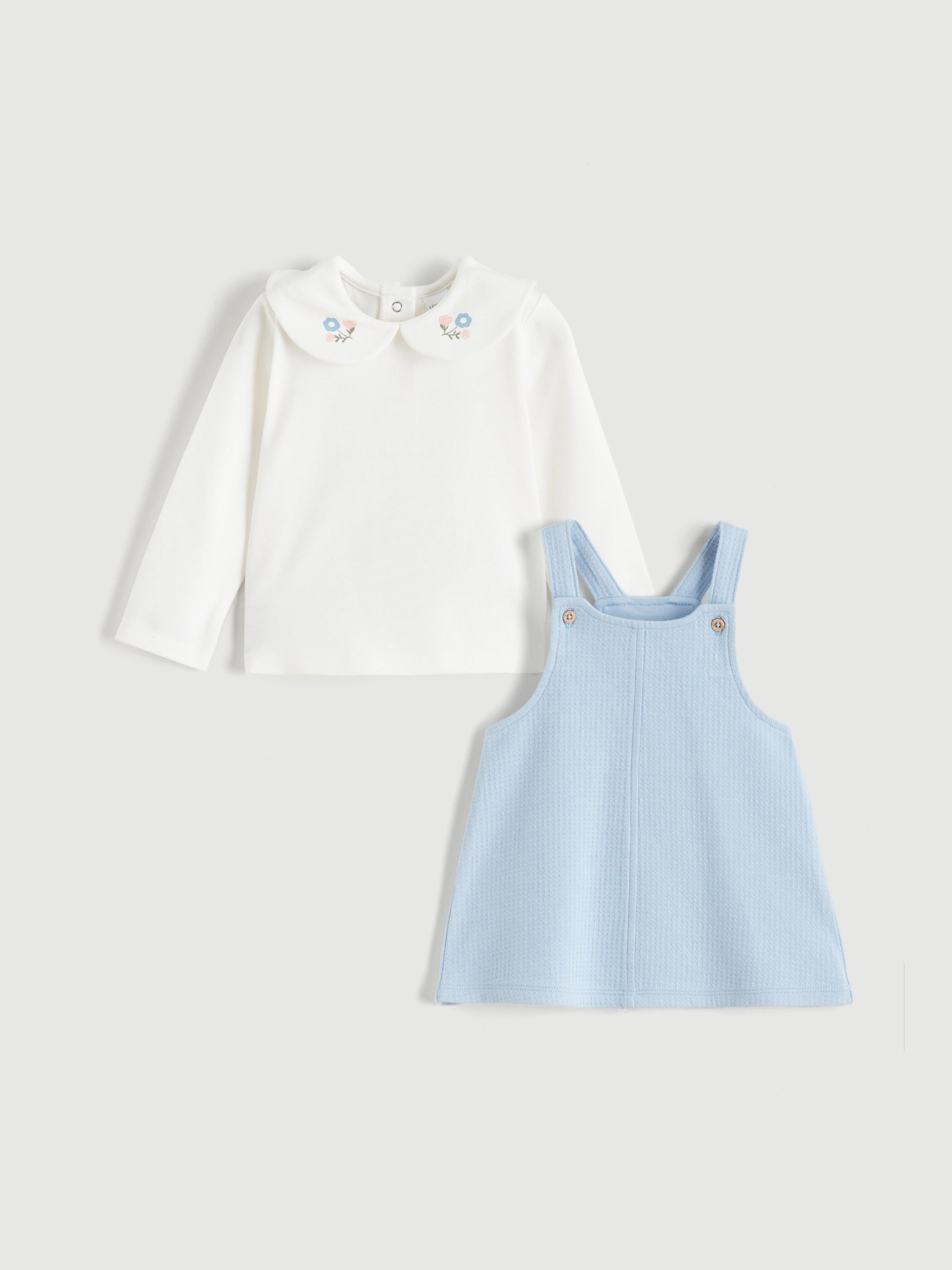 Baby Girl's Jumper Dress and Long-Sleeve Blouse Set