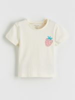 Strawberry Print Baby Girl Jersey T-Shirt - Image 3
