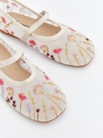 Embroidered Detail Baby Girls' Ballet Flats - Image 3