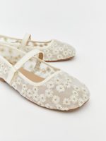Floral Embroidered Ballet Flats for Girls - Image 3