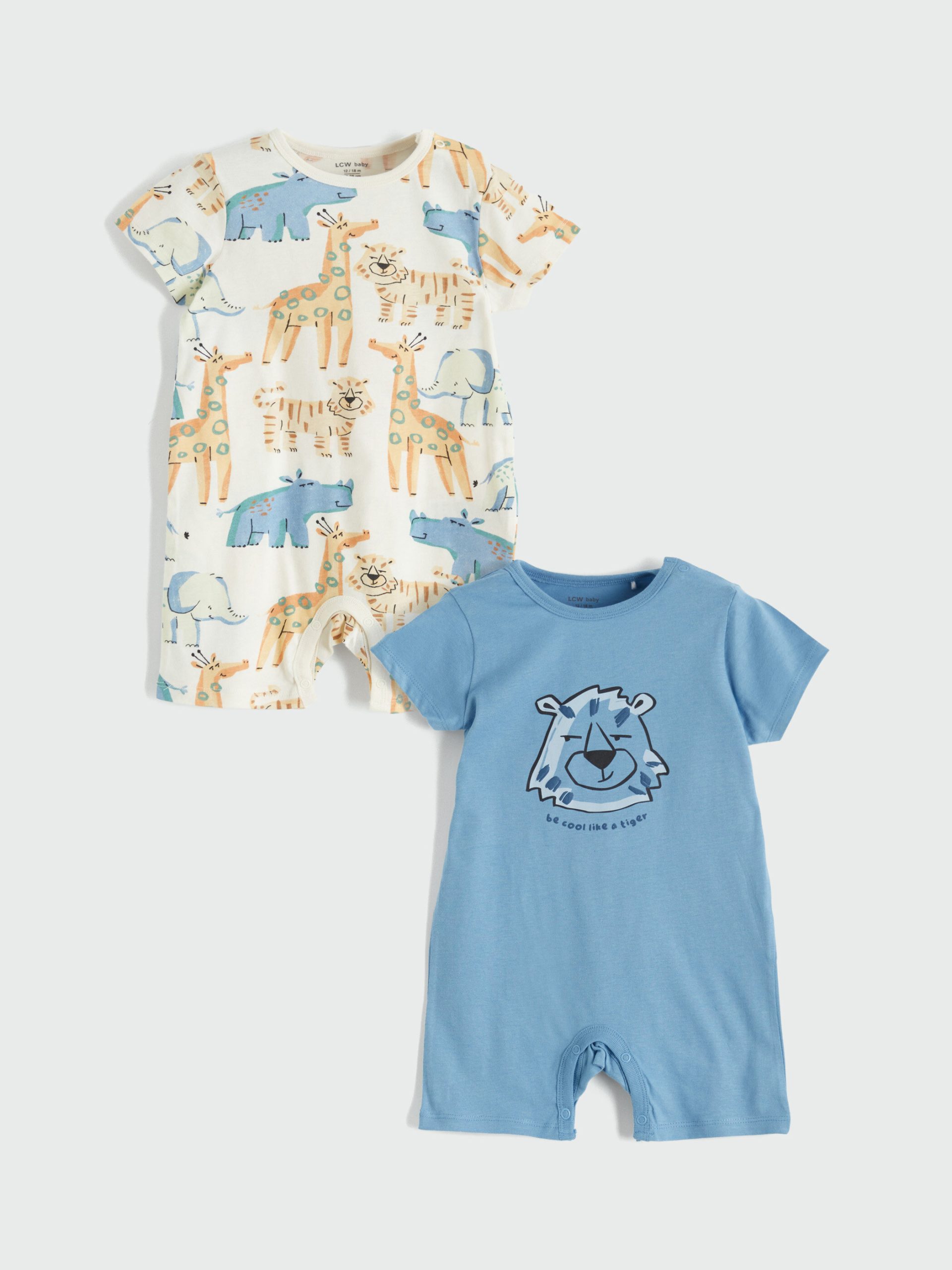 Baby Boys' Printed Jumpsuit 2 Pack