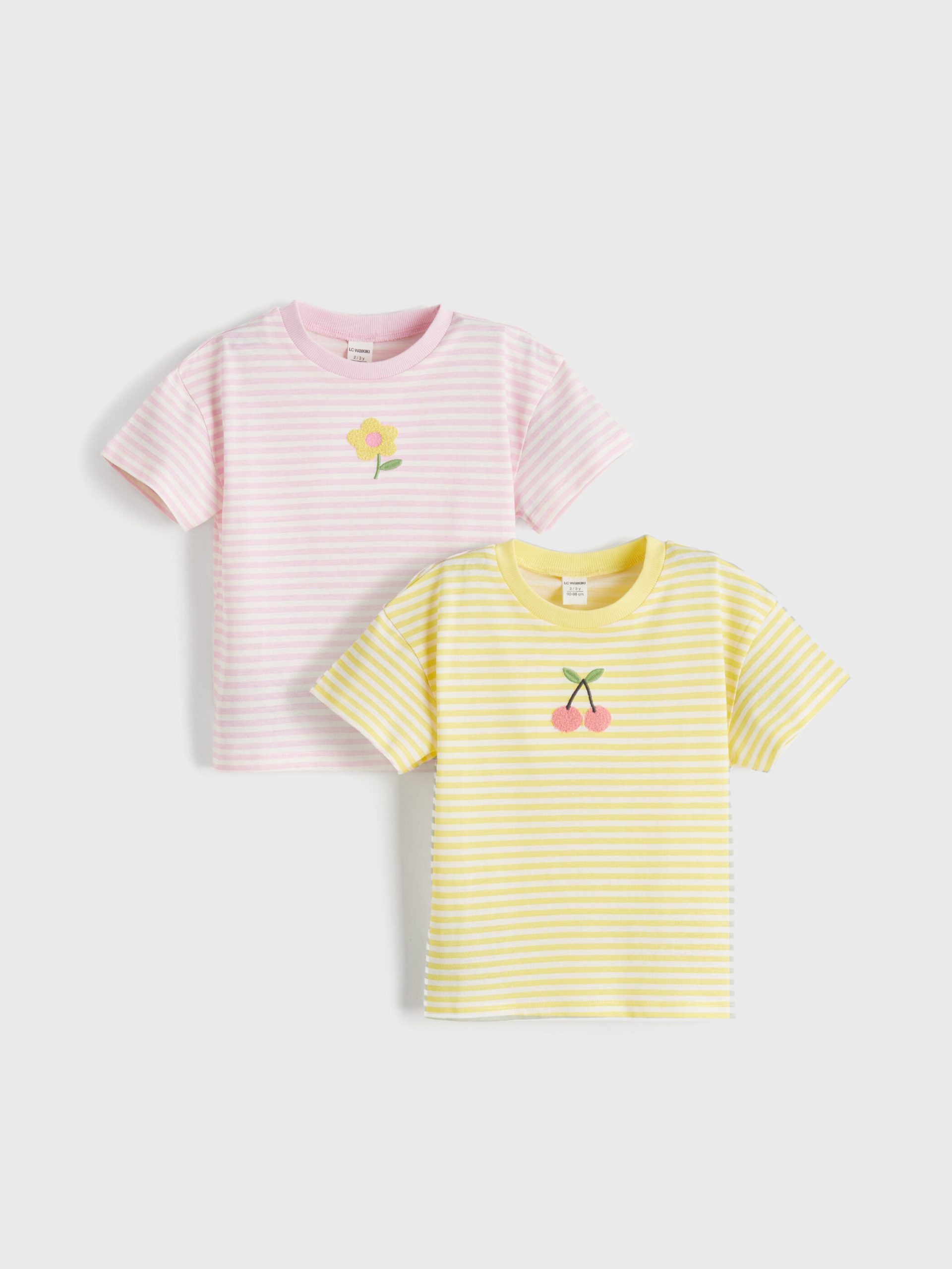 Embroidered Girls' T-Shirt Set of 2