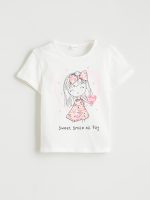 Printed Crew Neck Girls' Jersey T-Shirt