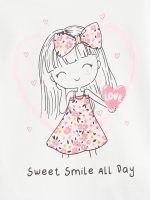 Printed Crew Neck Girls' Jersey T-Shirt - Image 2