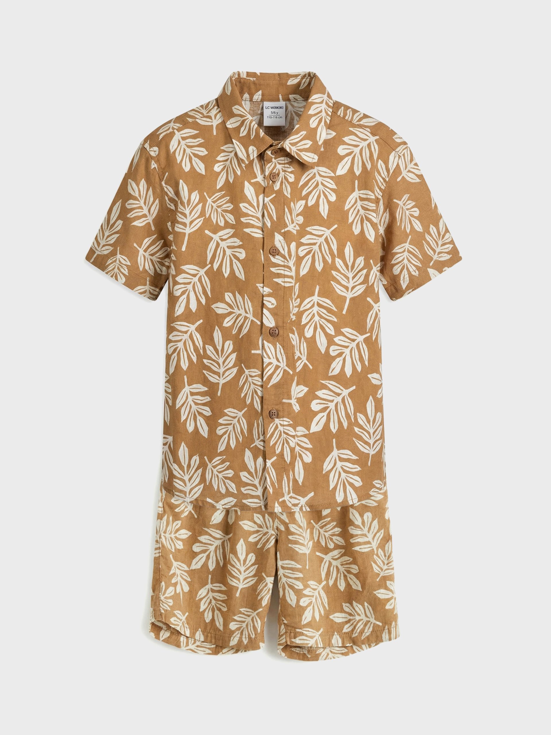 Printed Shirt and Shorts Set for Baby Boys