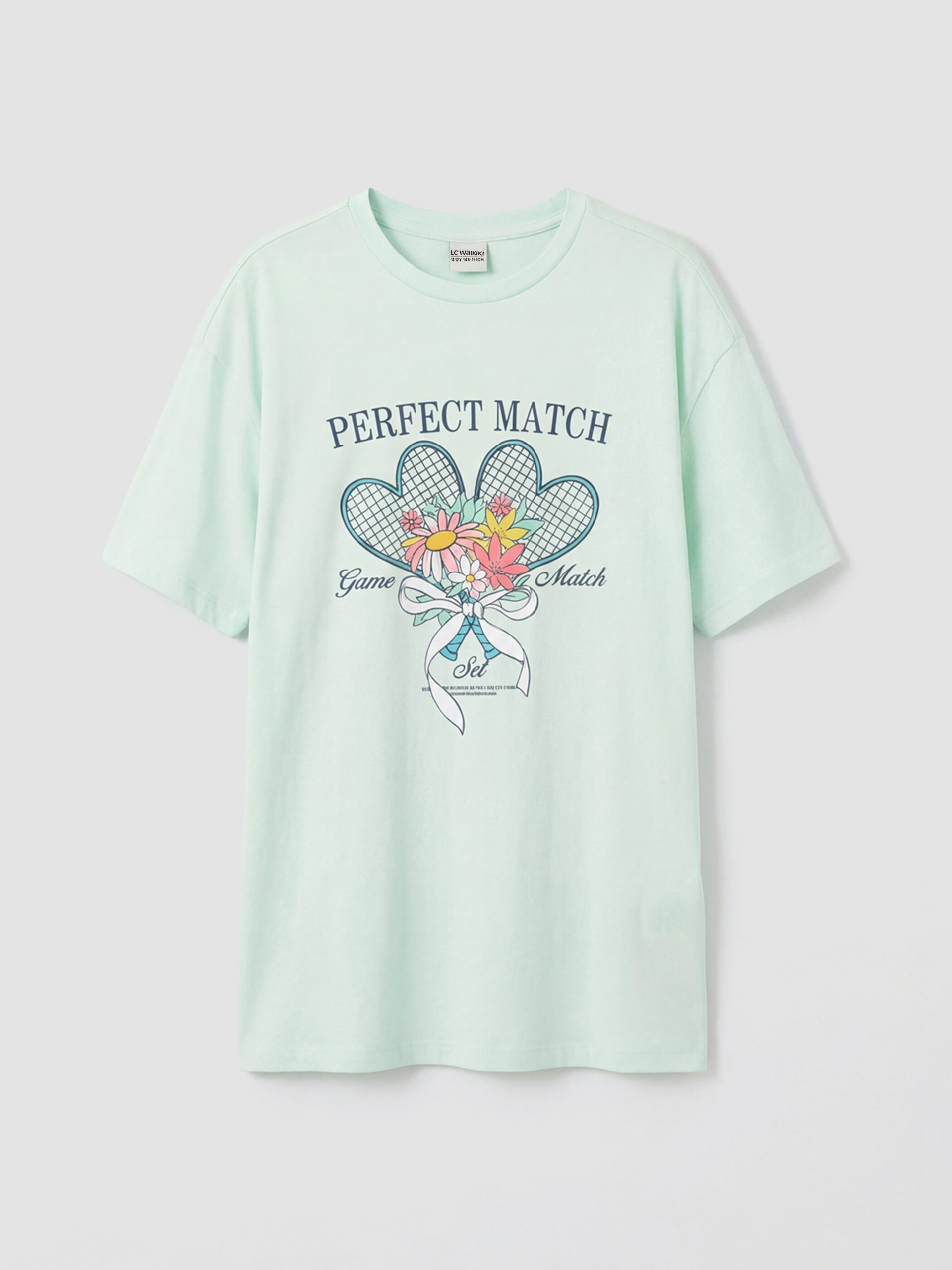 Crew Neck Girls' Printed T-Shirt