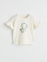 Floral-Print Ruffle Baby Girl Blouse and Leggings - Image 2