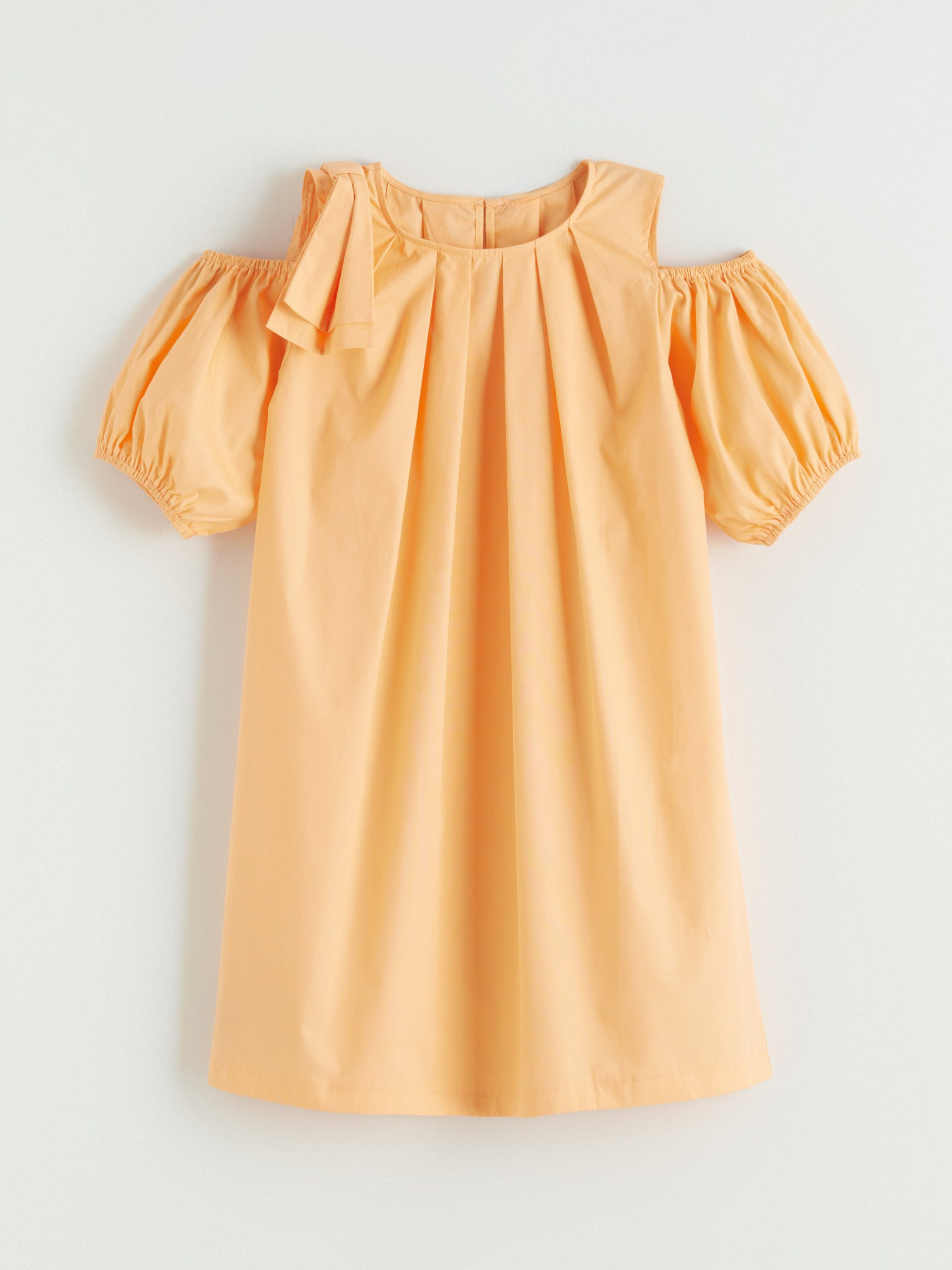 Crew Neck Girls' Poplin Dress