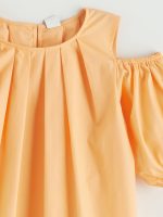 Crew Neck Girls' Poplin Dress - Image 2