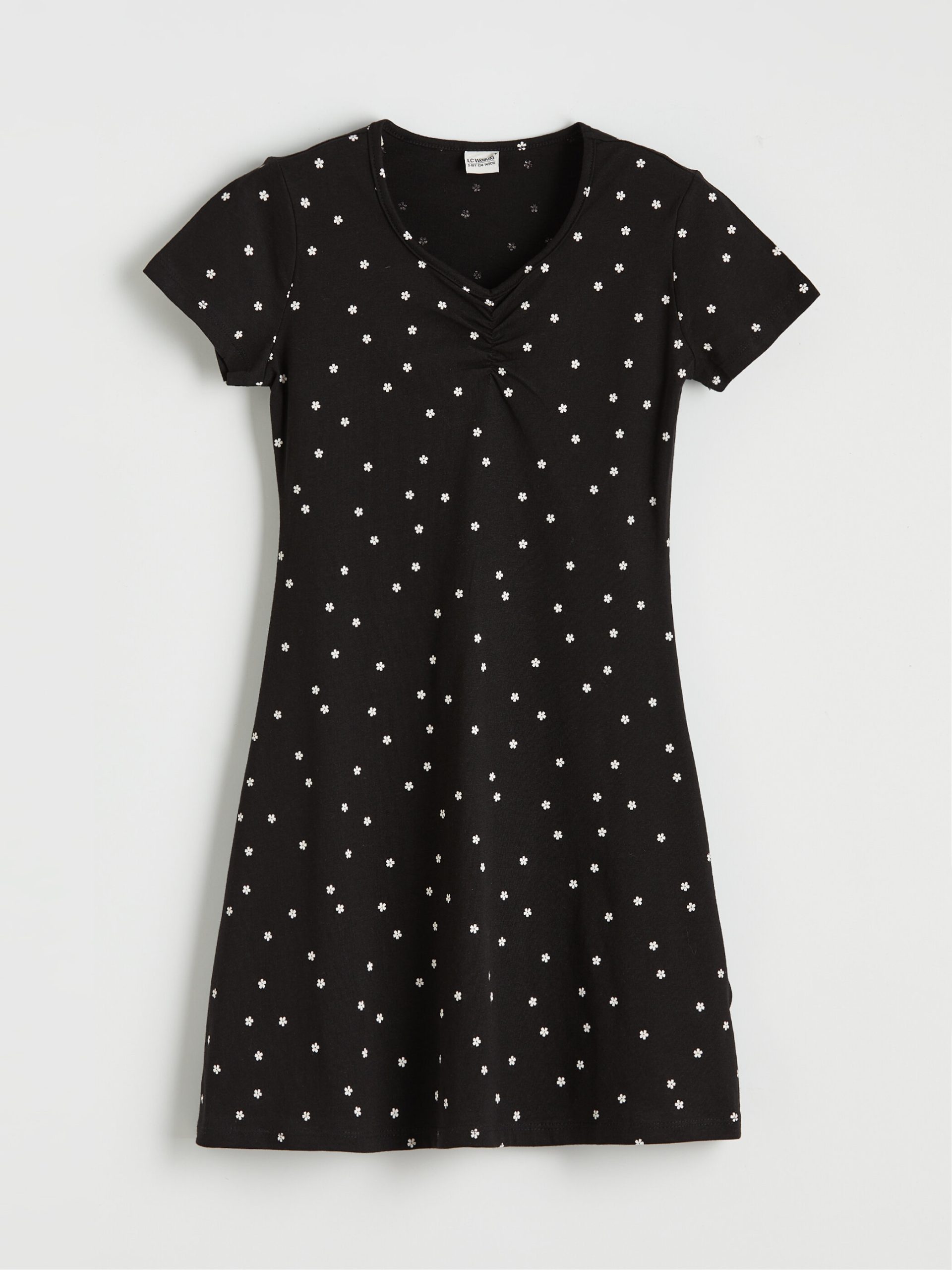 V Neck Floral Girls' Dress