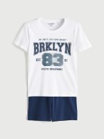 Crew Neck Boys' Shortie Pyjama Set