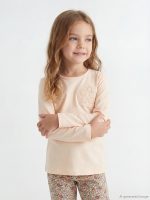 Floral Girls' Jersey Blouse and Leggings Set - Image 2