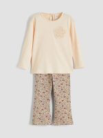 Floral Girls' Jersey Blouse and Leggings Set - Image 3