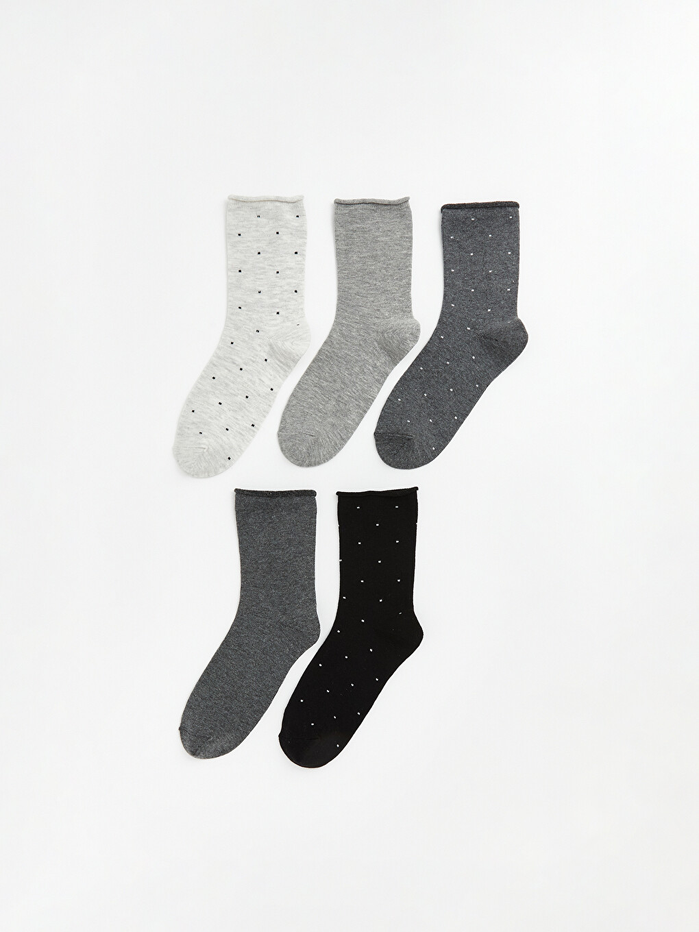 Polka Dot Women's Ankle Socks, Set of 5