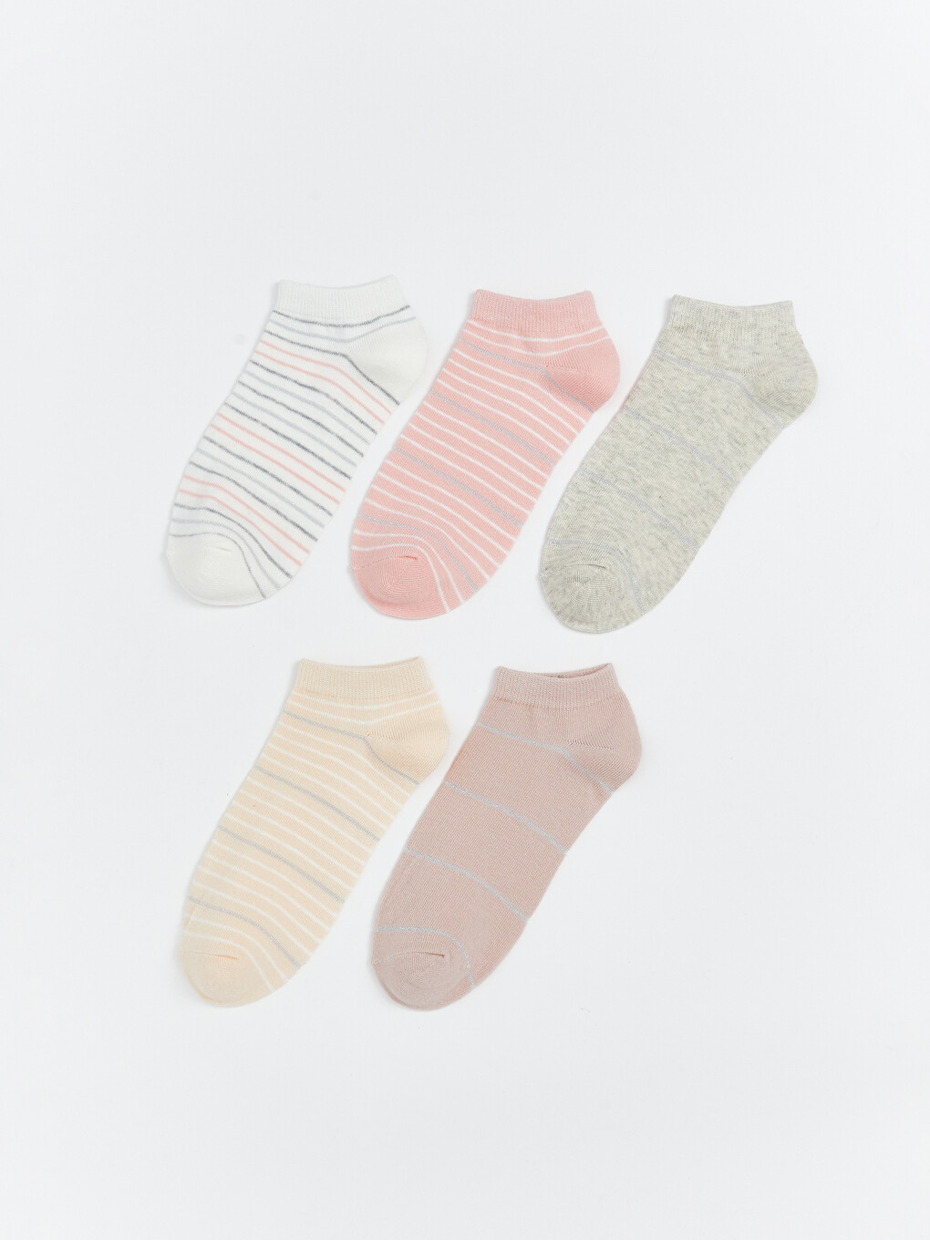 l_20261-s60660z8-fdu_a.jpg Striped Women's Trainer Socks 5 Pack - Image 1
