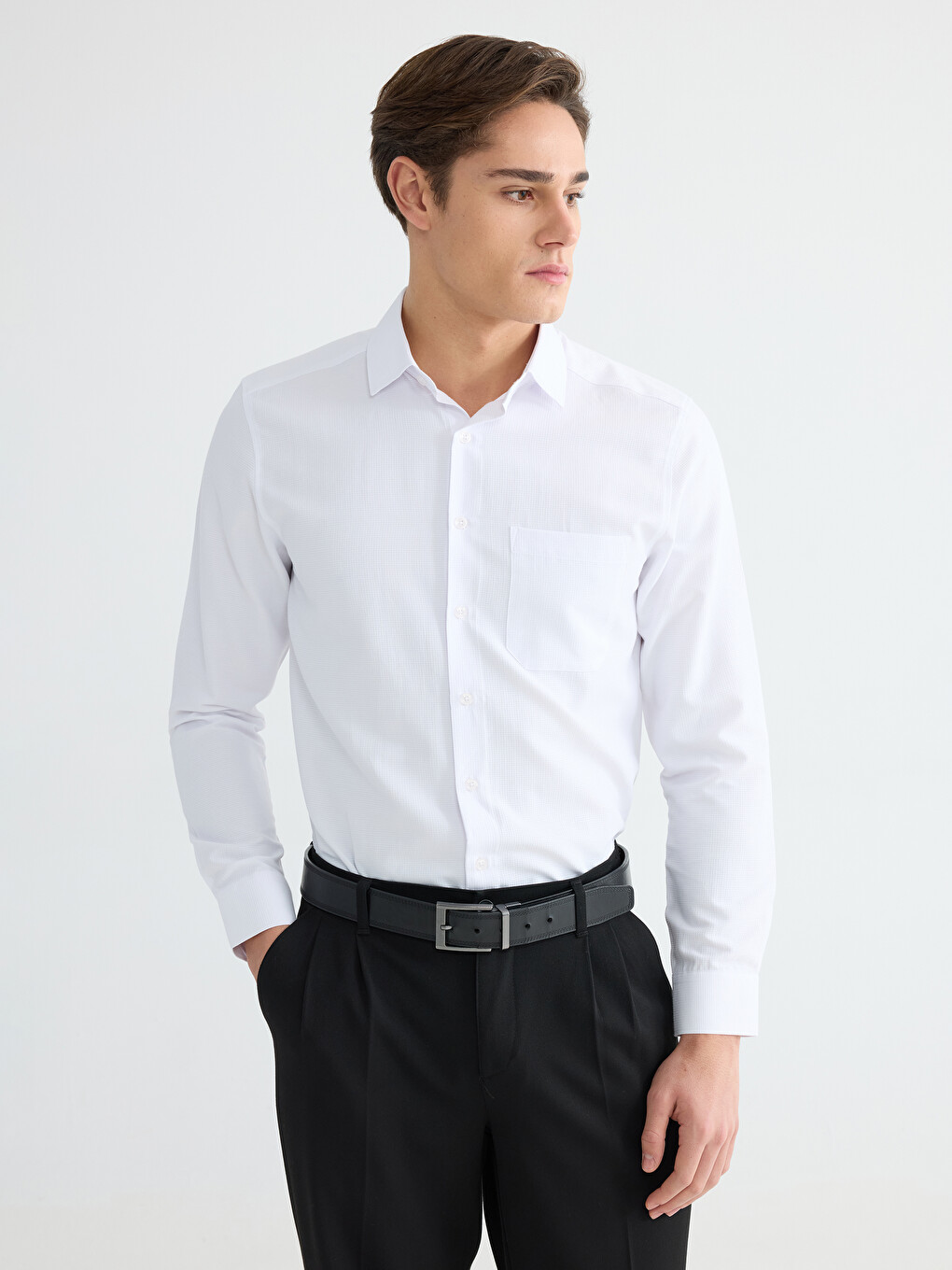 Regular Fit Dobby Men's Basic Shirt