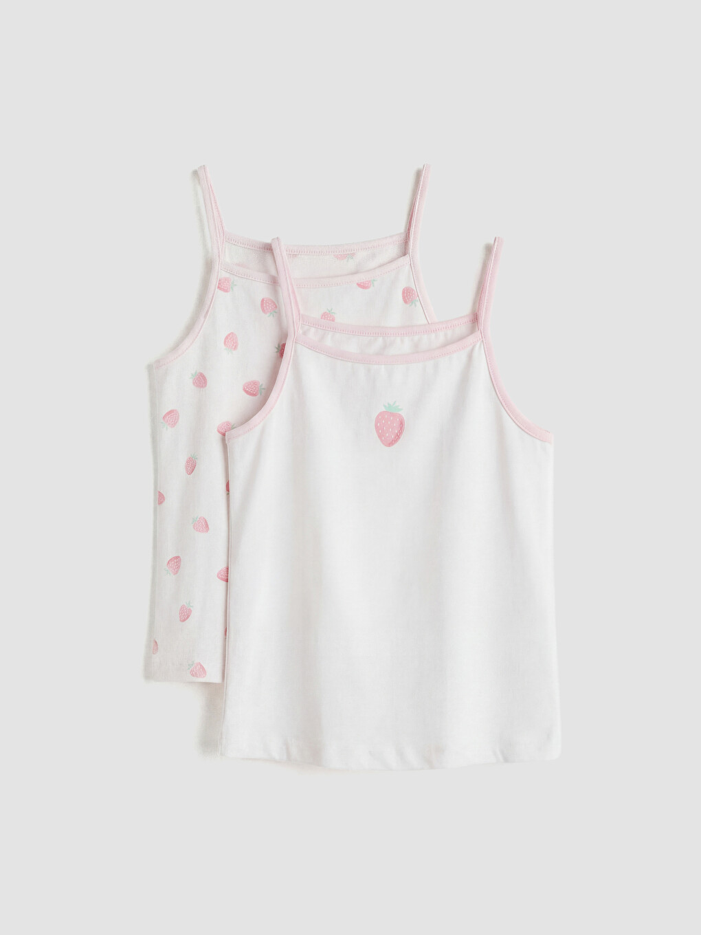 l_20261-s61533z1-lt6_a.jpg Square Neck Patterned Strappy Girls' Vest 2 Pack - Image 1