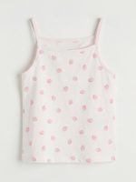 Square Neck Patterned Strappy Girls' Vest 2 Pack - Image 2