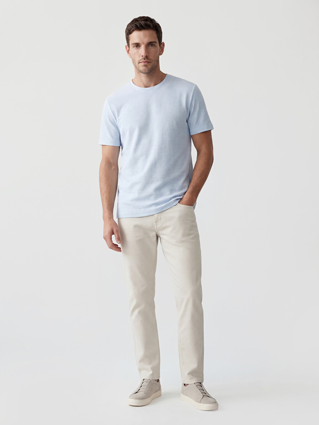 Slim Fit Gabardine Men's Chino Trousers
