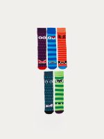Men's Printed Crew Socks, Set of Five
